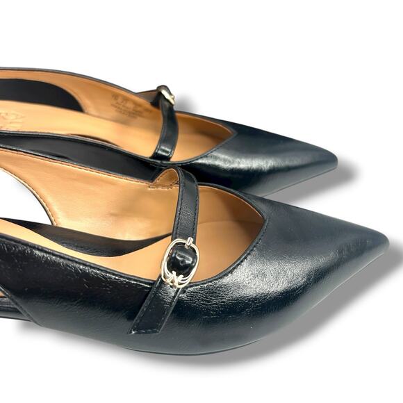 Naturalizer Grayson Pointed Toe Kitten Heel slingback Pumps Black Size 7 EUC - Picture 12 of 12